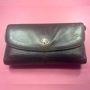 Coach turn lock leather wallet.  EUC.